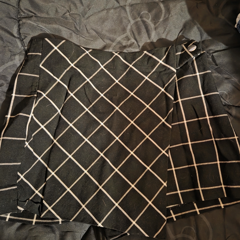 Black and White Checkered Women's Skirt